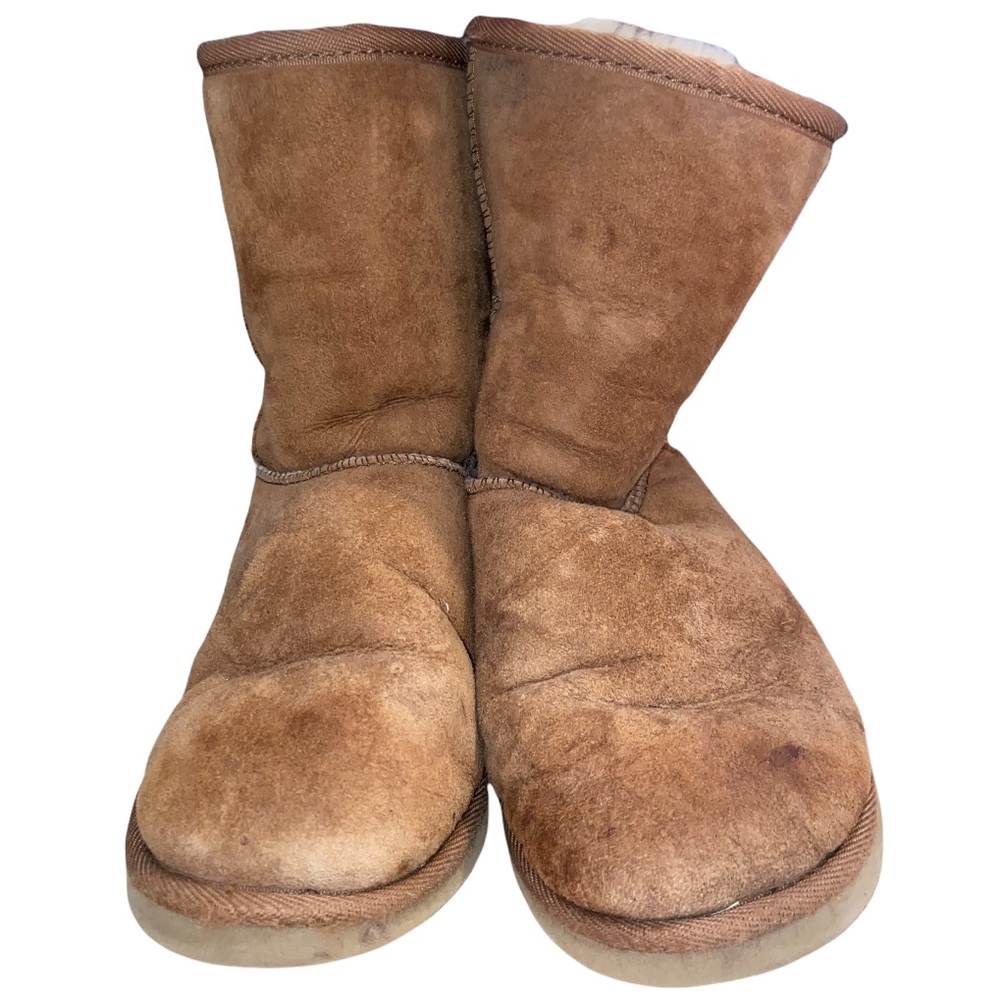 UGG Medium Brown Sheepskin Style F3008I Short Ankle Boots Size 6 - Picture 5 of 13